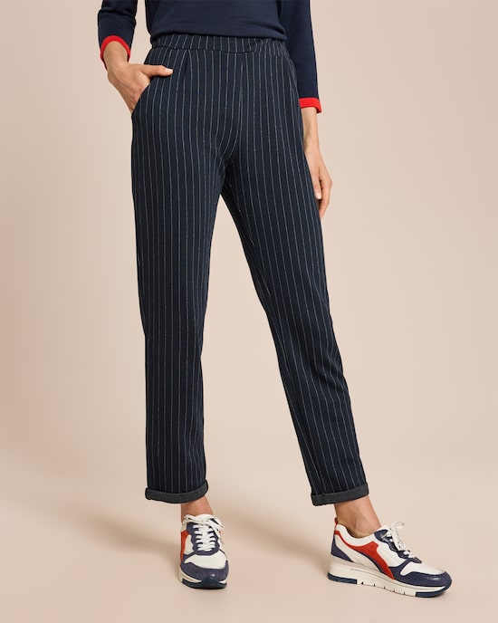 Produktabbildung für Cropped Jerseyhose mit Nadelstreifen
