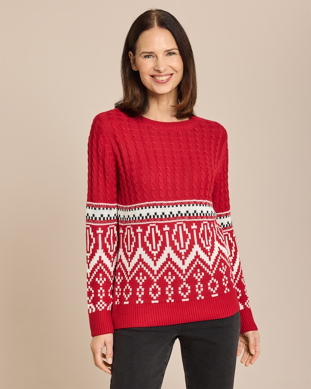 Pullover mit Zopf Details