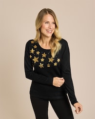 Produktabbildung für Pullover mit Pailletten-Sternen