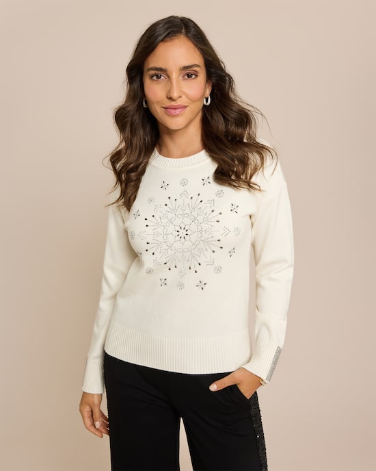 Produktabbildung für Pullover mit Schneekristall