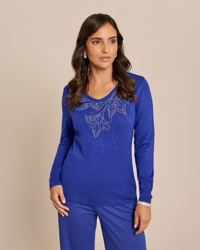 Pullover mit Strassdeko