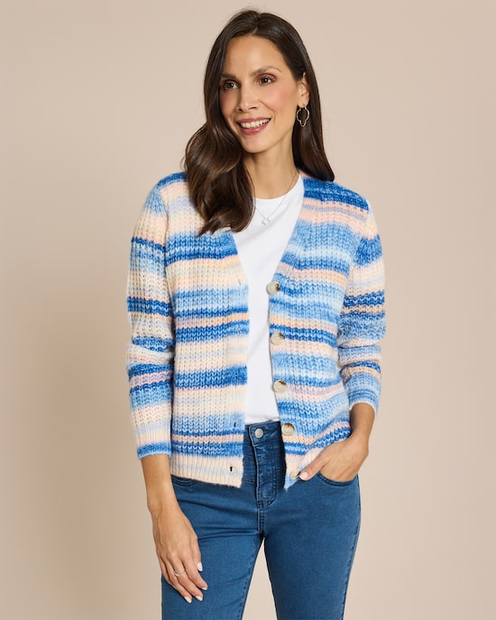 Produktabbildung für Cardigan mit bunten Streifen