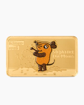 Produktabbildung 1 für Goldmünzbarren 50 Jahre Die Maus: Schneespaß