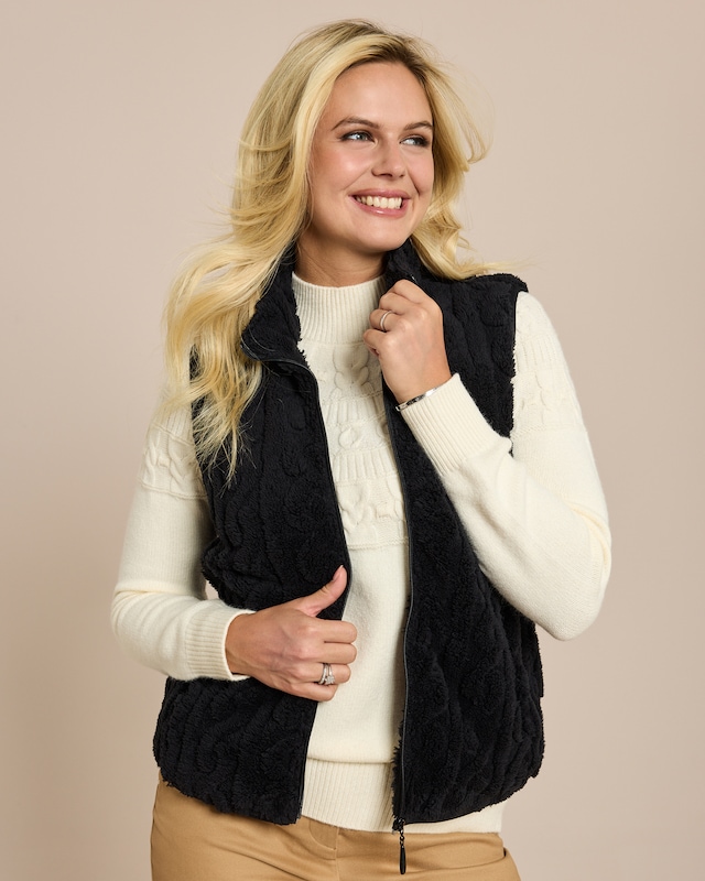 Flauschweste mit Stehkragen