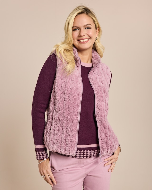 Flauschweste mit Stehkragen