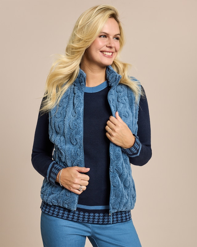 Flauschweste mit Stehkragen