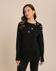 Produktabbildung für Pullover mit Kragen und Knöpfen