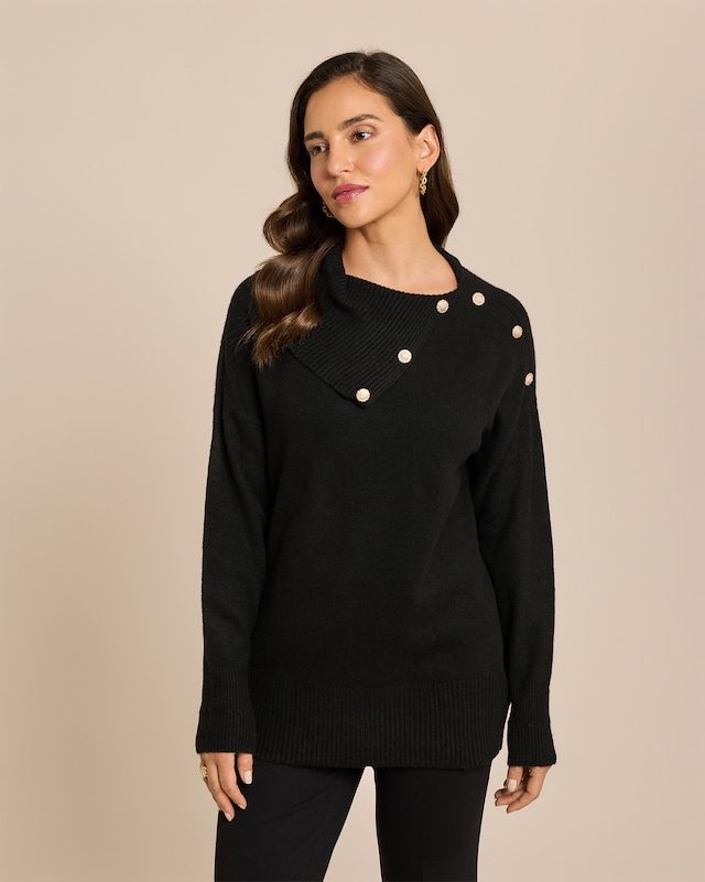 Pullover mit Kragen und Knöpfen