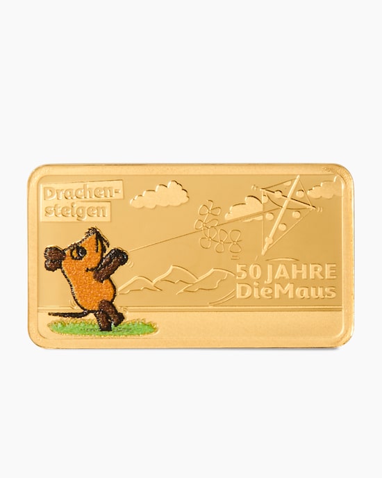 Produktabbildung für Goldmünzbarren 50 Jahre Die Maus: Drachensteigen