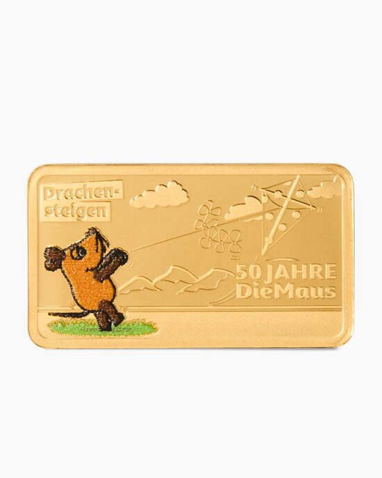 Produktabbildung für Goldmünzbarren 50 Jahre Die Maus: Drachensteigen