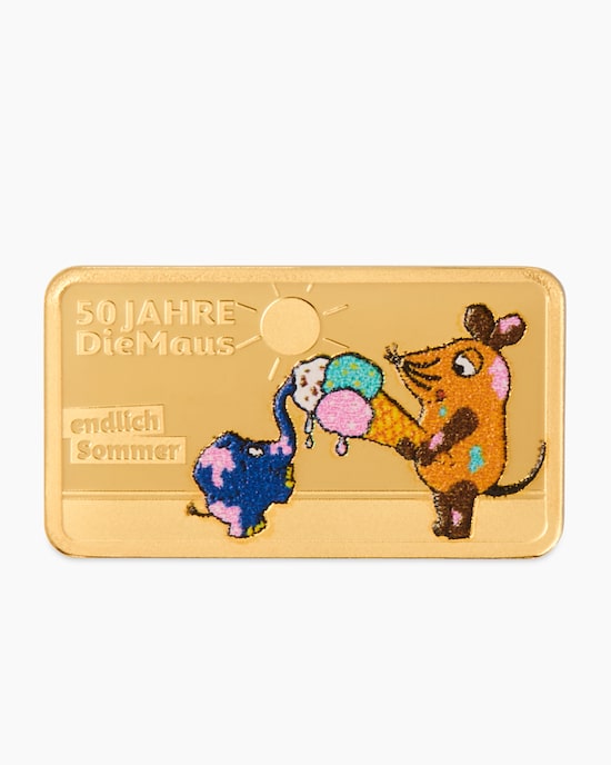 Produktabbildung für Goldmünzbarren 50 Jahre Die Maus: Endlich Sommer
