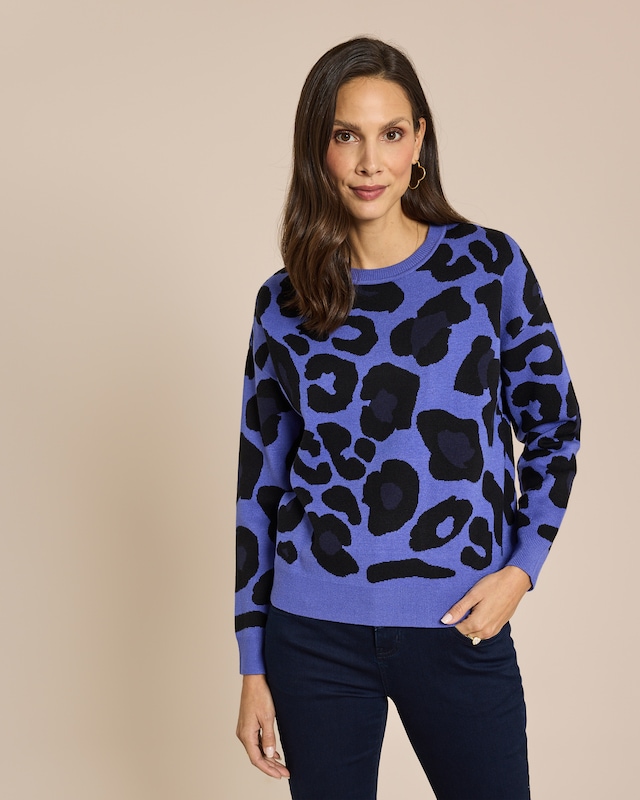 Strickpullover mit Animal Jacquard