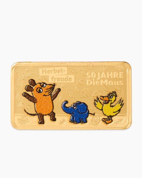 Produktabbildung für Goldmünzbarren 50 Jahre Die Maus: Herbstfreude