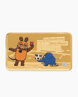 Produktabbildung 1 für Goldmünzbarren 50 Jahre Die Maus: Fußball