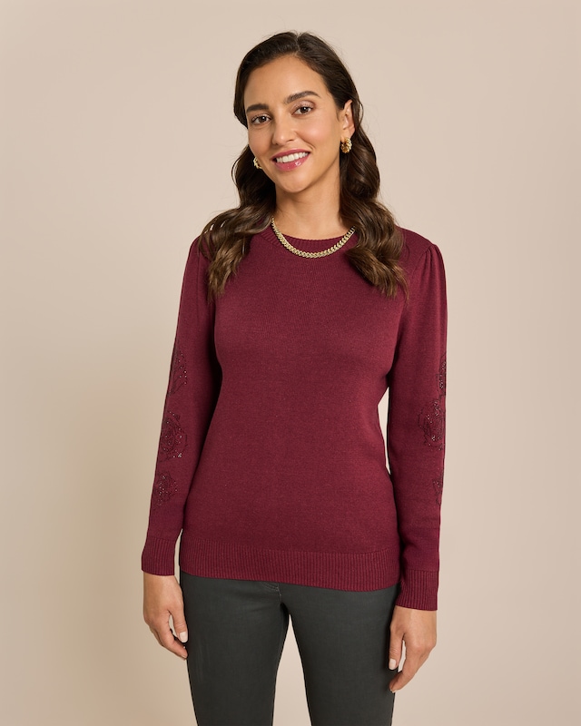 Pullover mit Strass Applikation