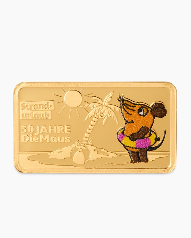 Goldmünzbarren 50 Jahre Die Maus: Strandurlaub