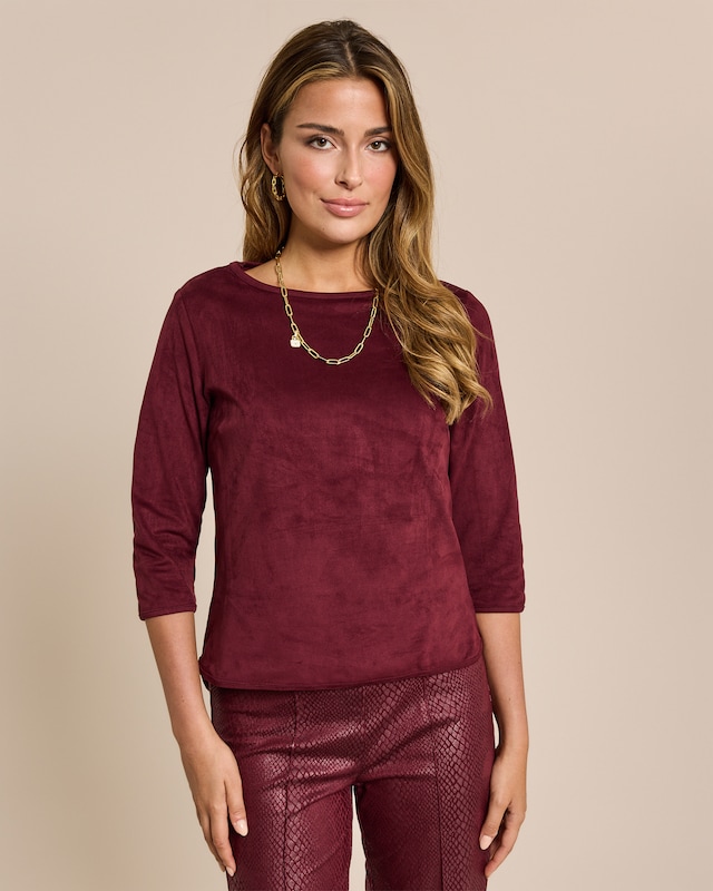 Shirt aus Velourslederimitat