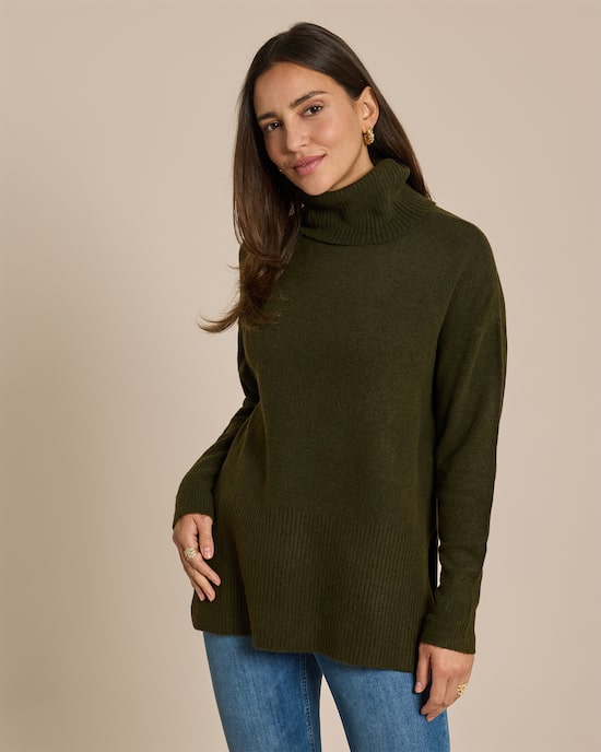 Produktabbildung für Pullover mit Kragen und Seitenschlitz