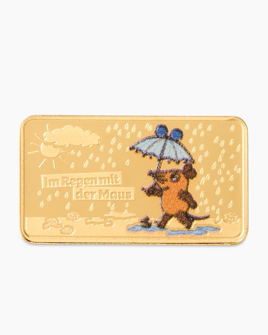 Produktabbildung für Goldmünzbarren 50 Jahre Die Maus: Im Regen