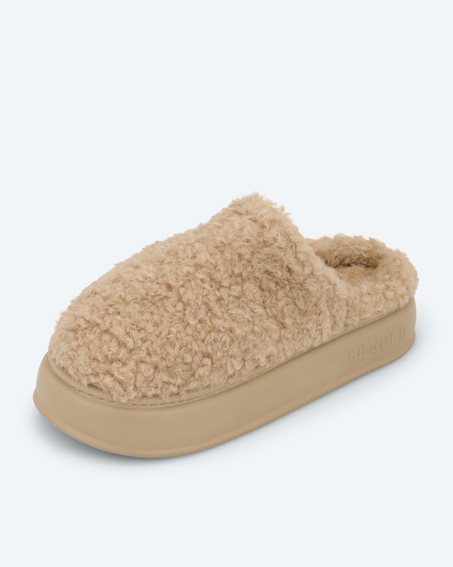 Marshmallow Slipper mit Fell