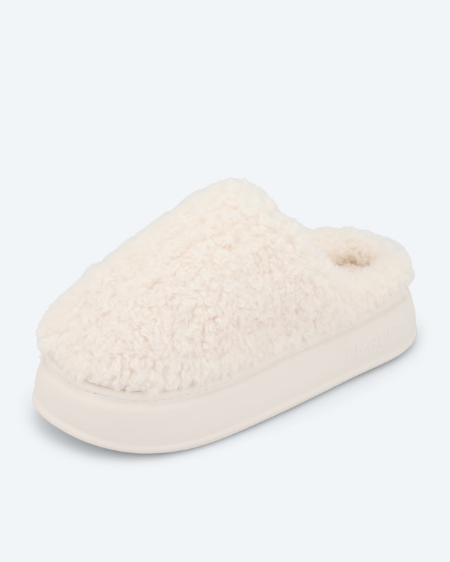 Marshmallow Slipper mit Fell