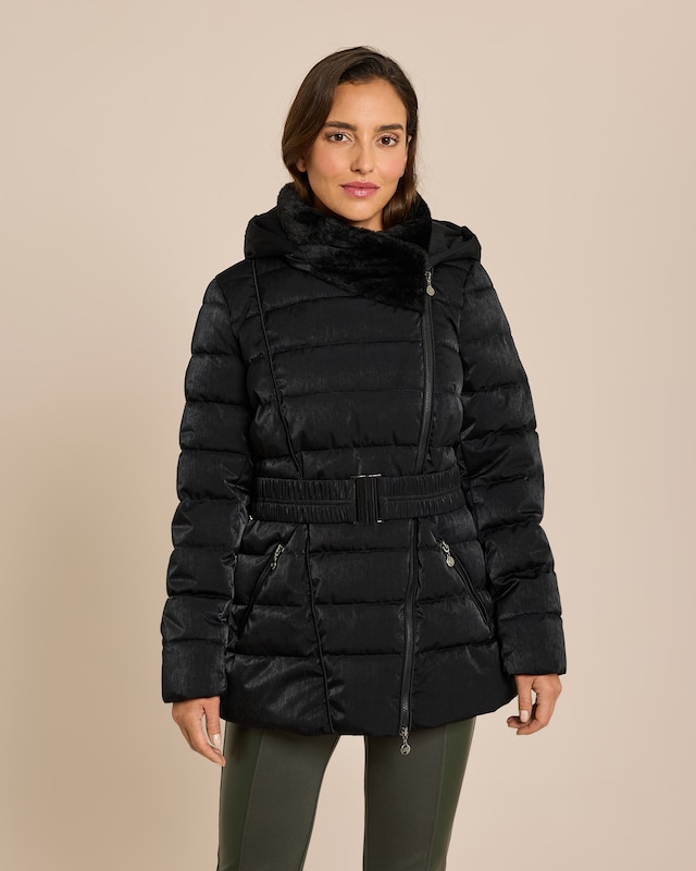 Steppjacke mit Webpelzkragen