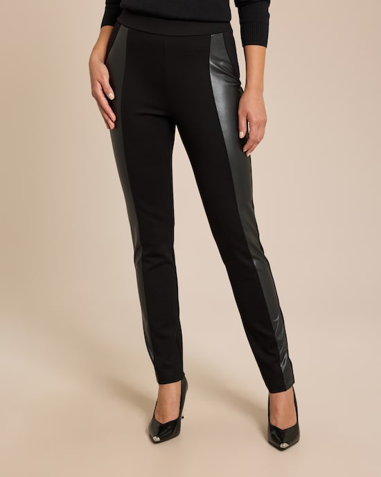 Produktabbildung für Hose aus Lederimitat mit Ponte Einsatz
