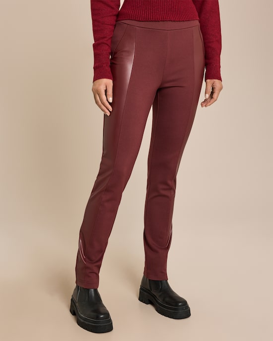 Produktabbildung für Hose aus Lederimitat mit Ponte Einsatz