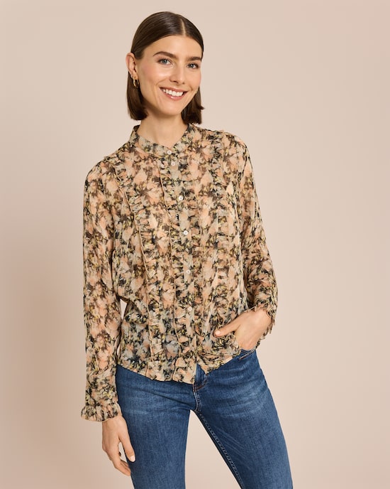 Produktabbildung für Bluse mit herbstlichen Blütendruck
