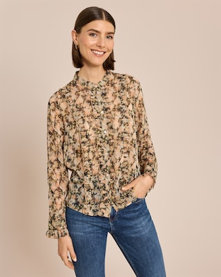 Produktabbildung 2 für Bluse mit herbstlichen Blütendruck