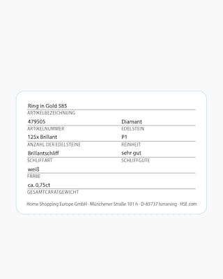 Produktabbildung 3 für Brillantring 0,75 ct