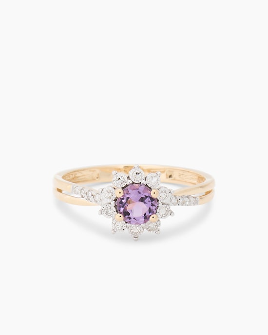 Produktabbildung für Ring mit Amethyst & Diamanten