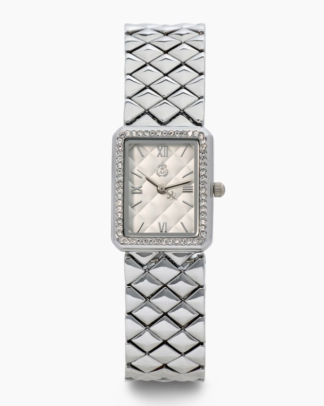 Damenuhr mit Rauten-Dekor