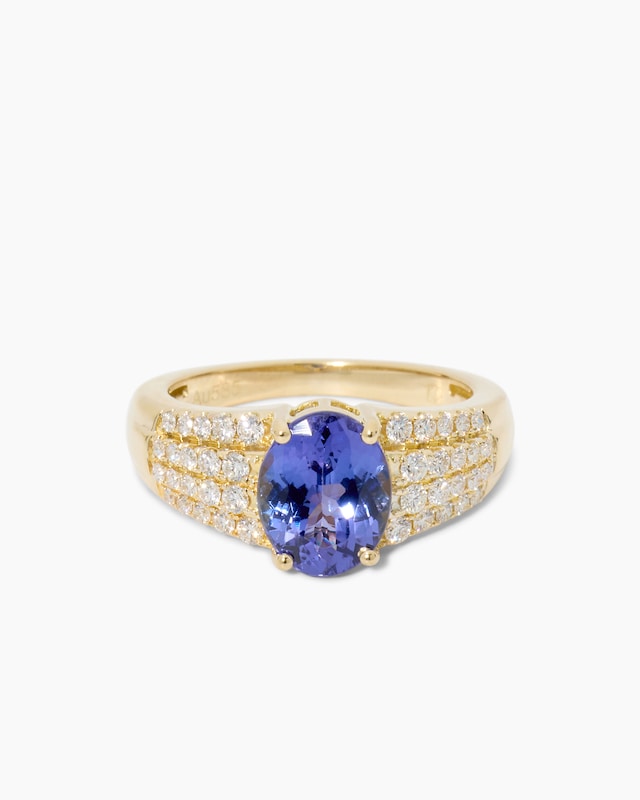 Ring mit Tansanit AAAA & Brillanten