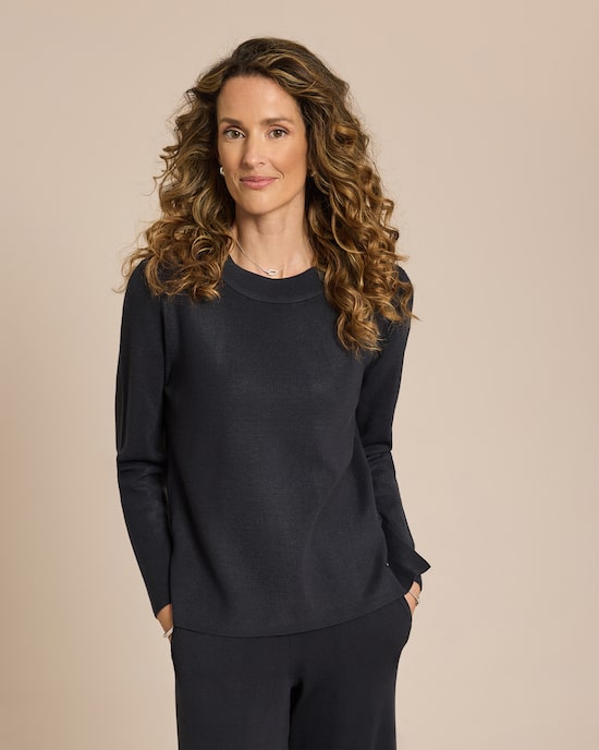 Produktabbildung für Boxy Strickpullover mit Knöpfen