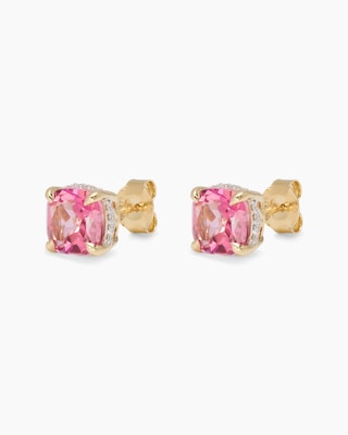 Produktabbildung 2 für Ohrstecker mit Pink Topas & Brillanten