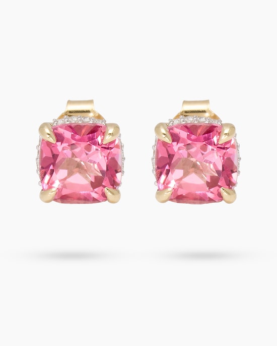 Produktabbildung für Ohrstecker mit Pink Topas & Brillanten