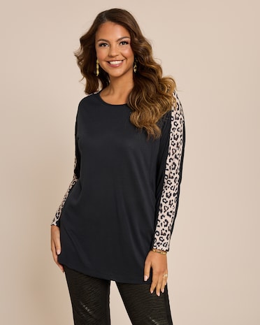 Produktabbildung für Shirt mit Leo Print Detail