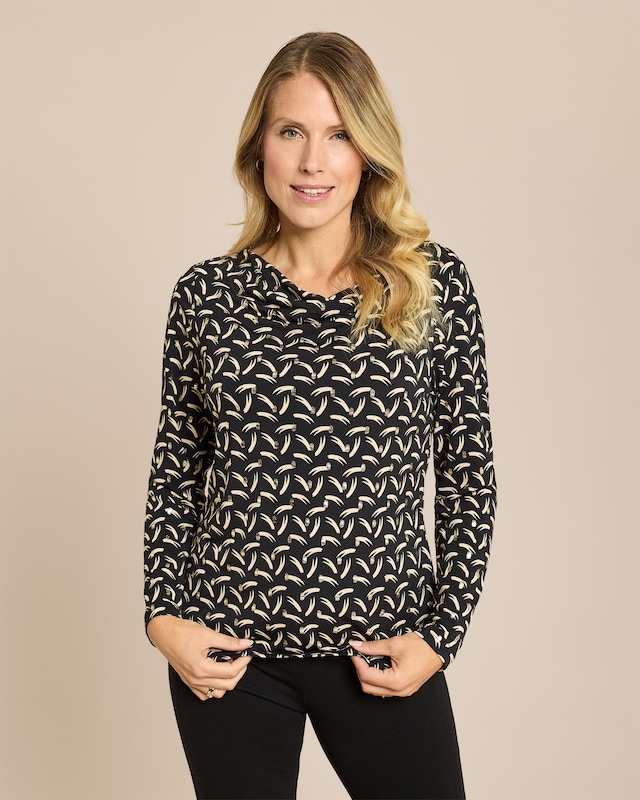 Shirt mit Wasserfallkragen