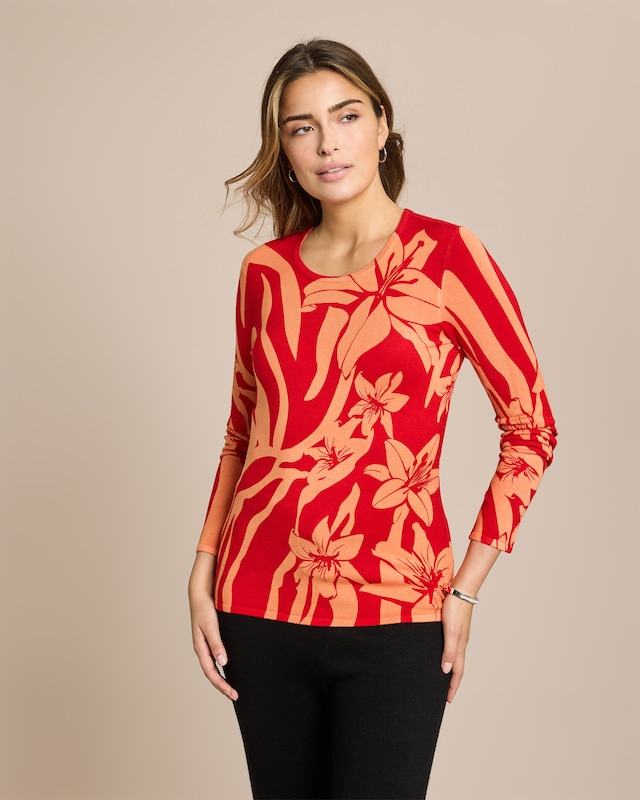 Classic Pullover "Zebra und Lilien"