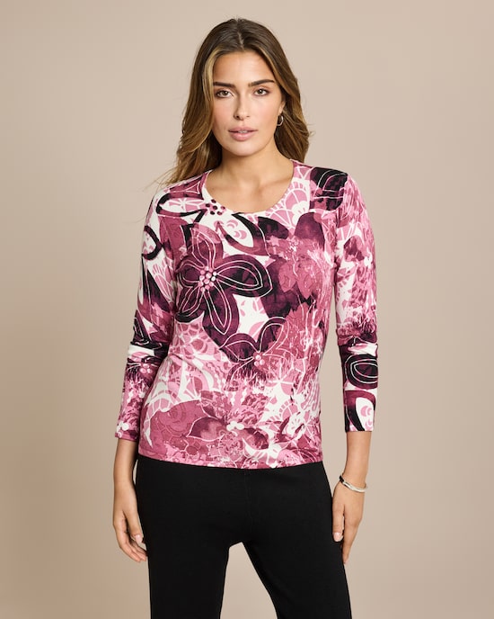 Produktabbildung für Classic Pullover "Pastellblumen"