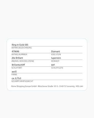 Produktabbildung 2 für Brillantring 0,75 ct