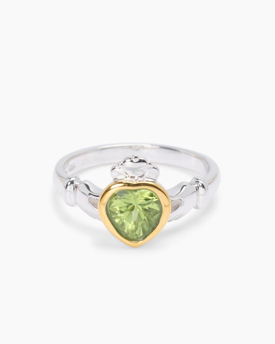 Produktabbildung für Ring "Herz" mit Peridot + Granat
