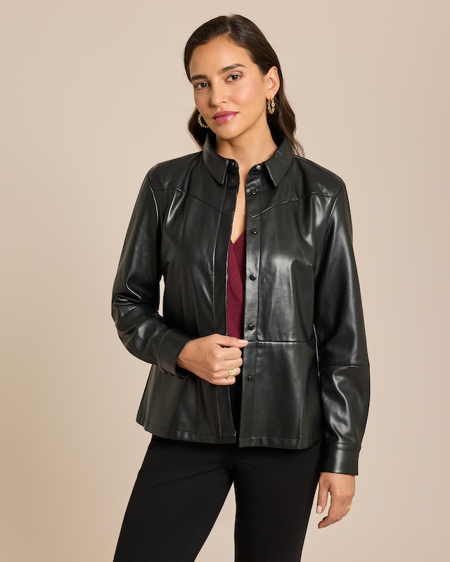 Bluse aus Lederimitat