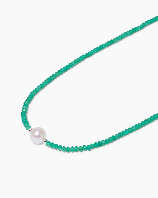 Produktabbildung für Collier mit Edelsteinen & SZW-Perle