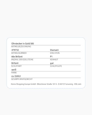 Produktabbildung 2 für Brillant-Ohrstecker 0,60 ct