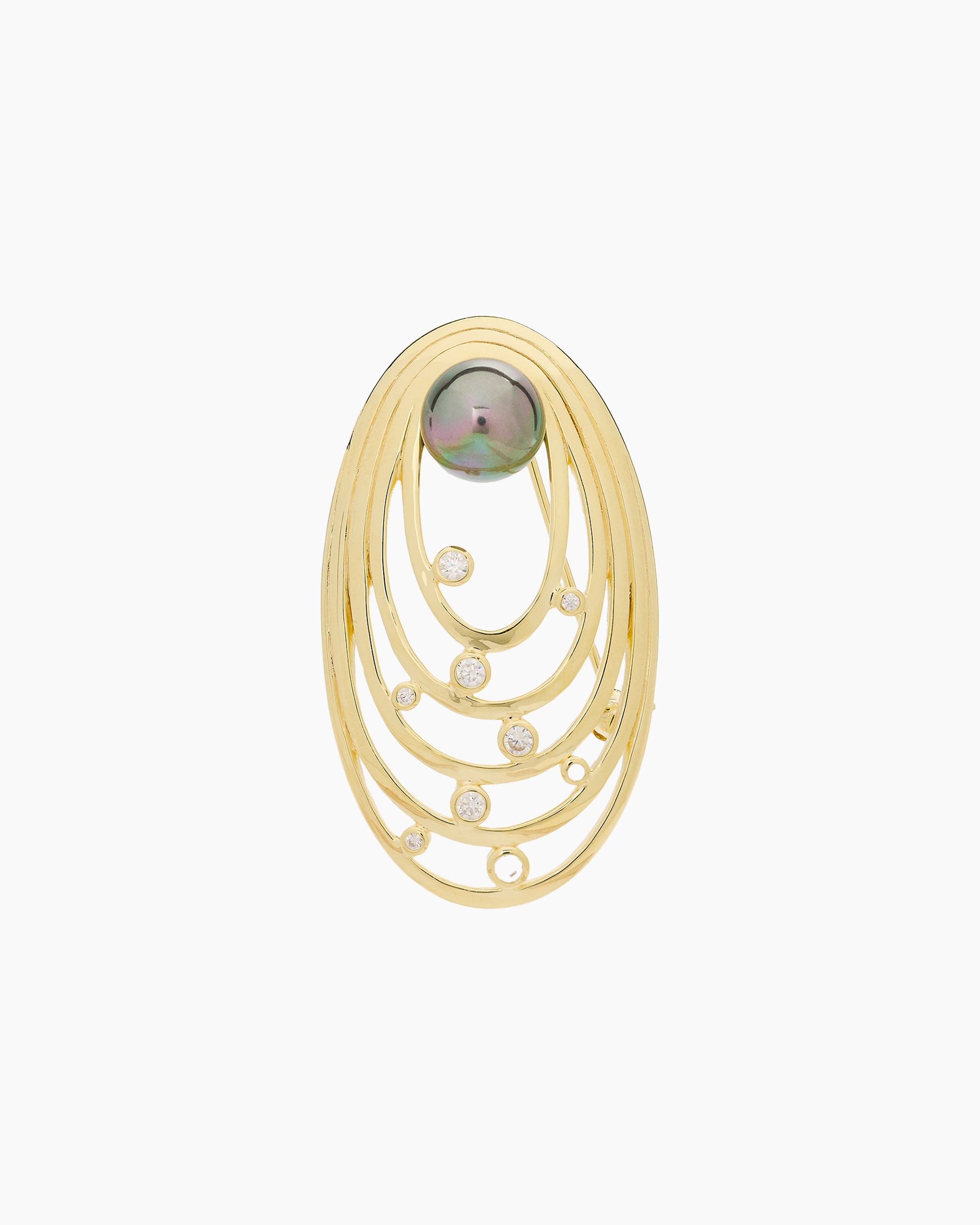 Produktabbildung für Brosche MK-Perle 10 mm & Zirkonia