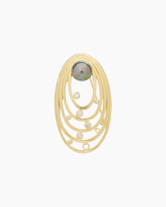 Produktabbildung für Brosche MK-Perle 10 mm & Zirkonia