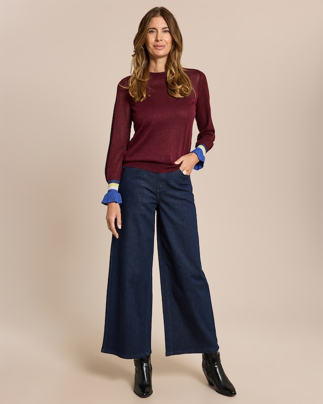 Pullover mit metallischem Garn