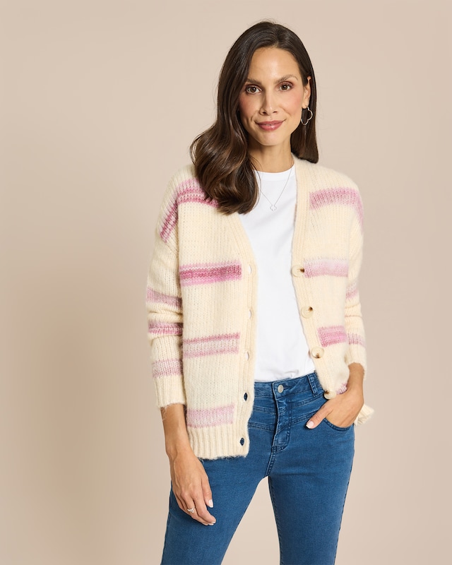 Cardigan Farbeffekt Streifen